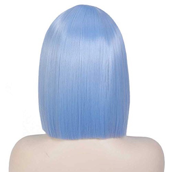 Light Blue Wig Short Straight Bob. 12” - Picture 3 of 10